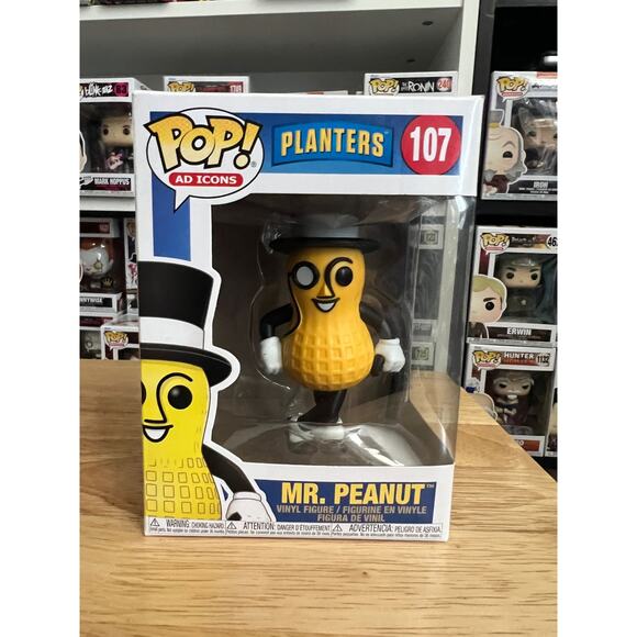 VAULTED Mr. Peanut Funko Pop #107 Planters Ad Icons Advertising Snacks Mister Mr - Picture 1 of 6